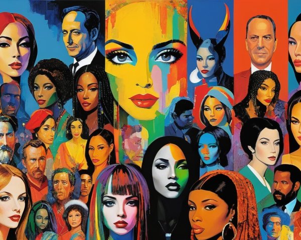 Vibrant Collage of Diverse Faces and Emotions