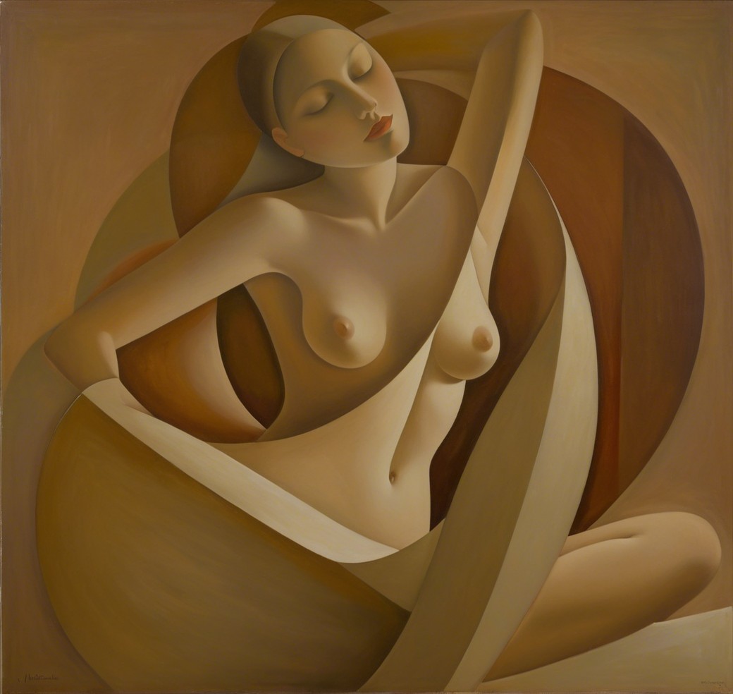 Stylized Figure of Woman in Warm Earthy Tones