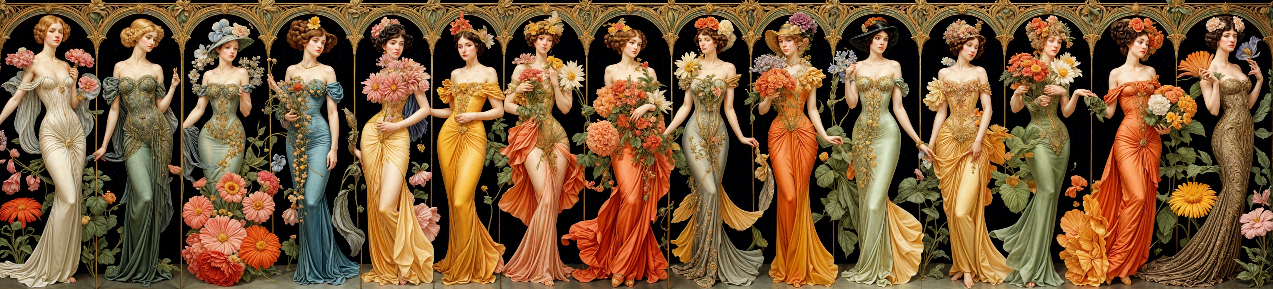 Artistic Representation of Women in Seasonal Themes