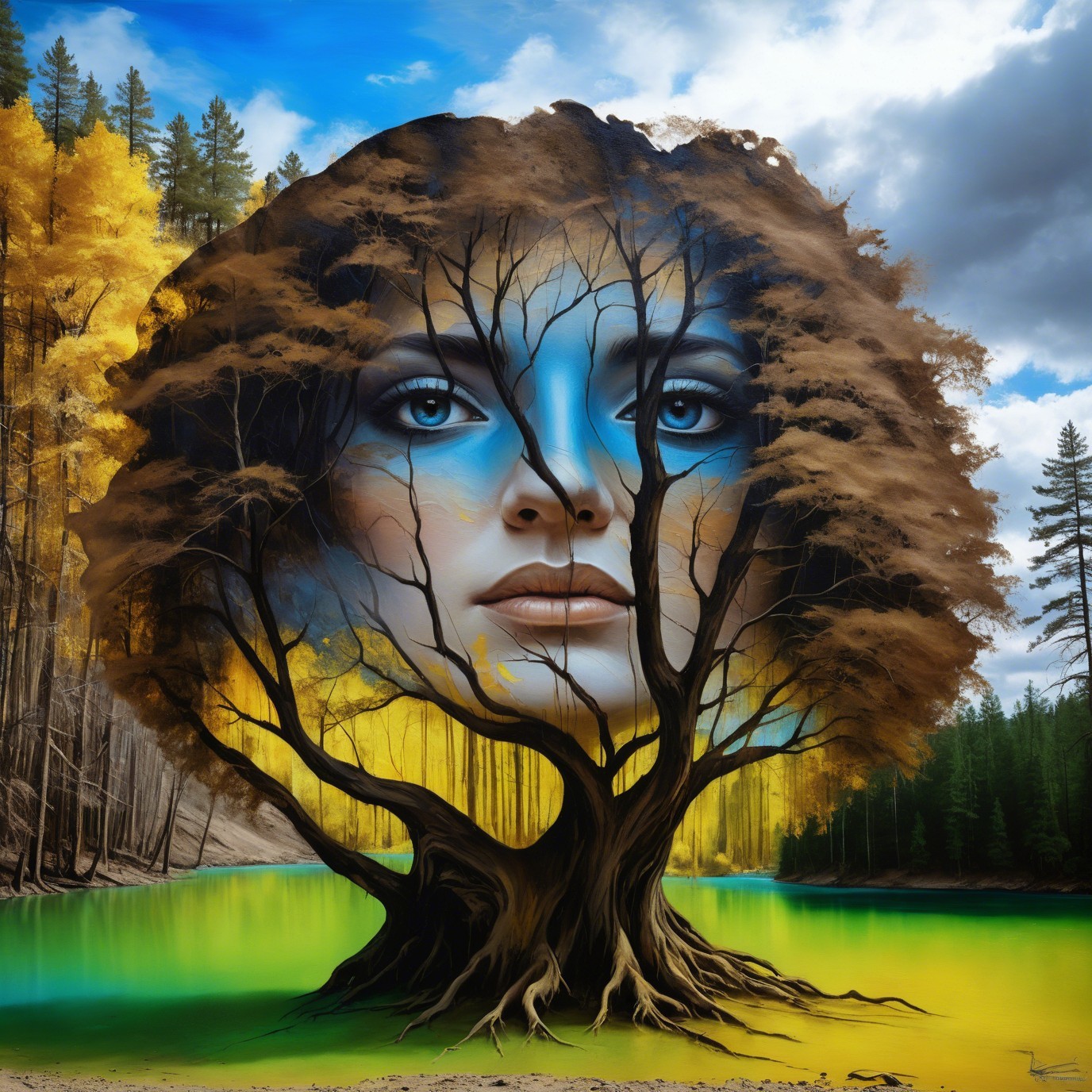 Nature and Human Form Blend in Mystical Landscape