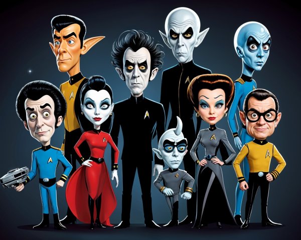 Colorful Cartoon Characters in Sci-Fi Attire