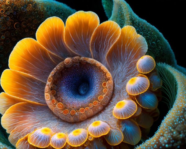 Vibrant Underwater Coral Formation in Bright Colors