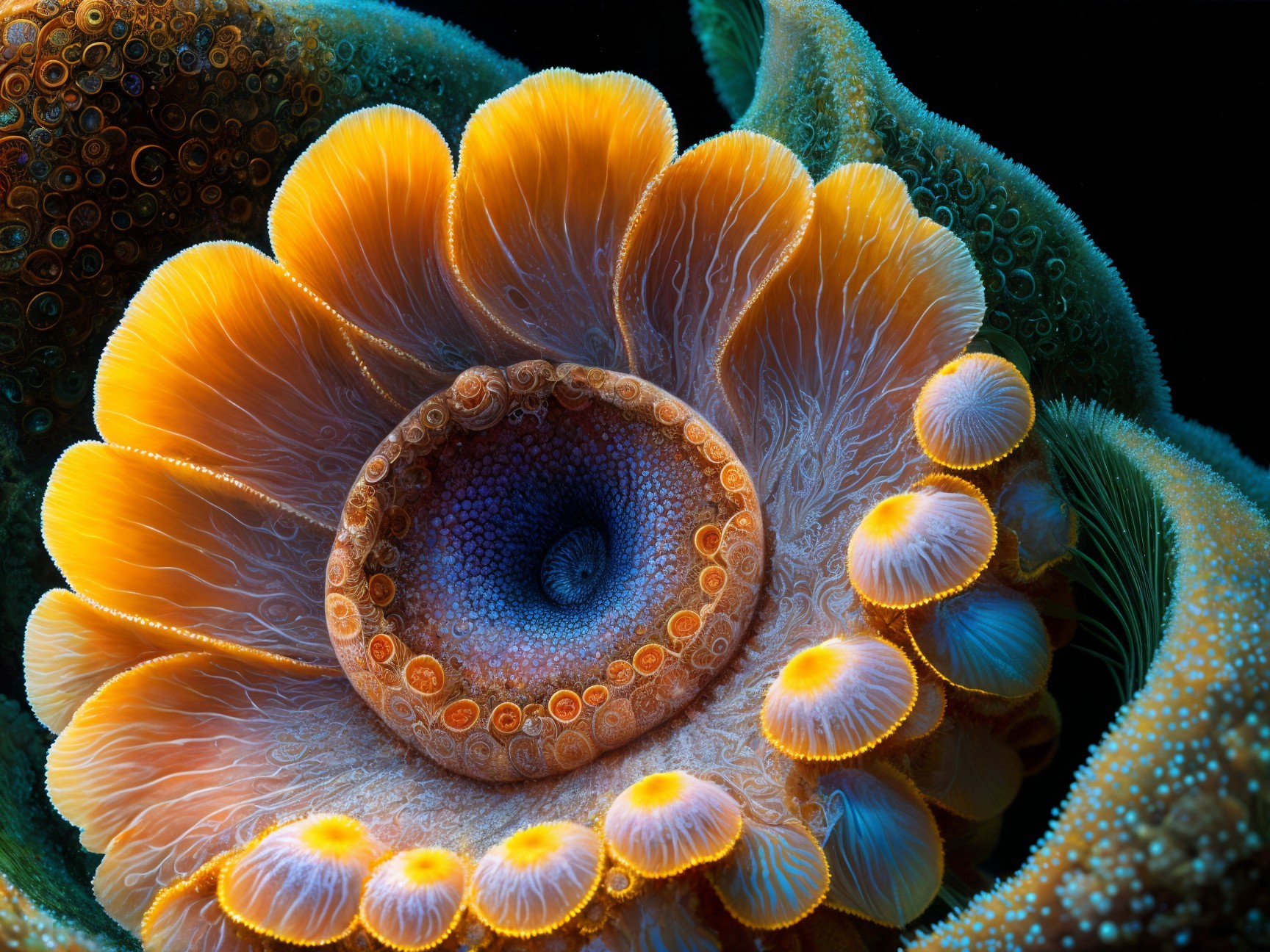 Vibrant Underwater Coral Formation in Bright Colors