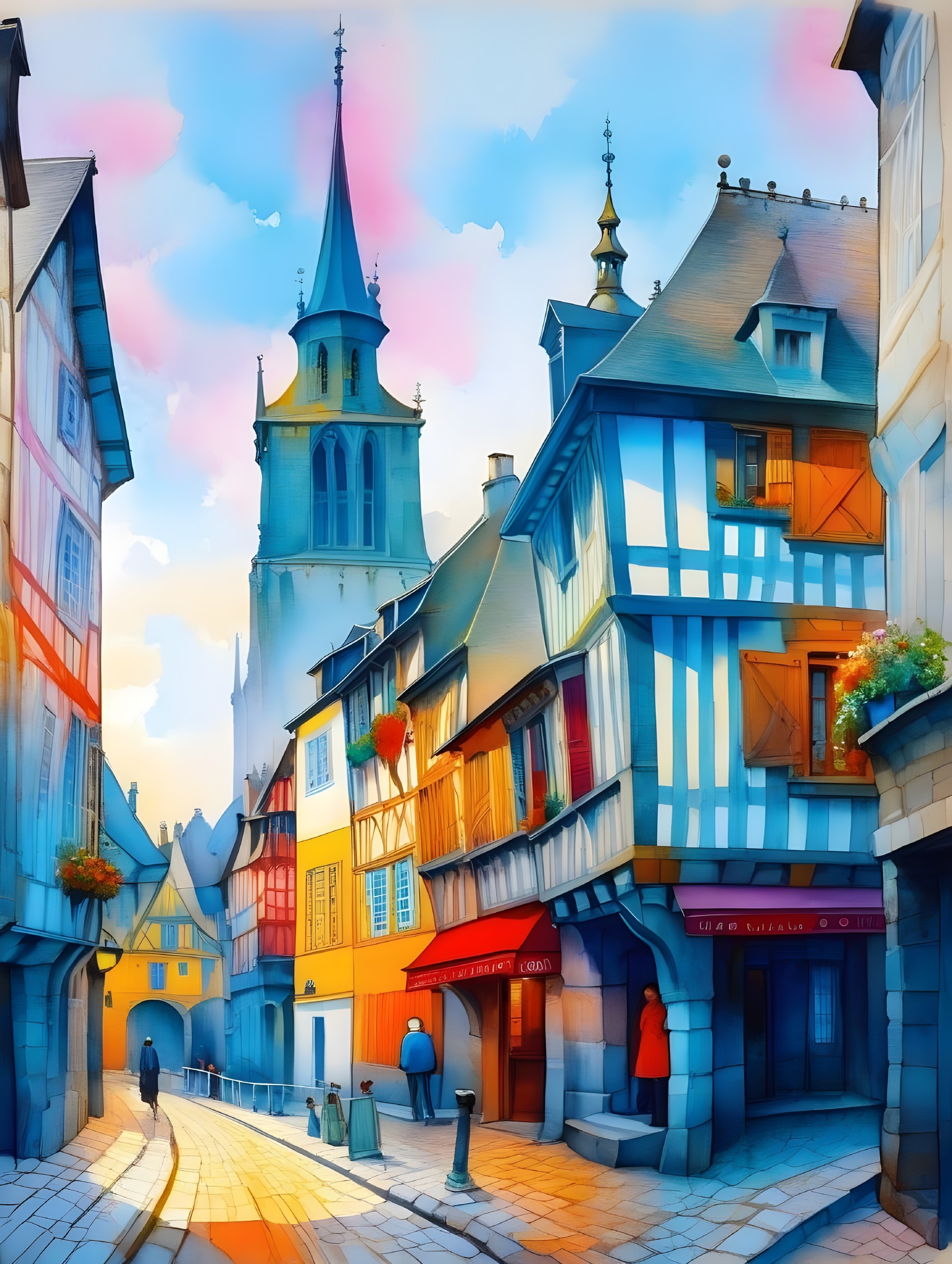 Charming Half-Timbered Houses in a Quaint Village