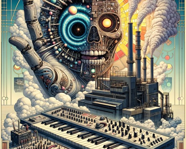 Surreal Fusion of Technology and Nature Elements