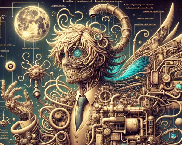 Humanoid Figure Merging Organic and Robotic Elements