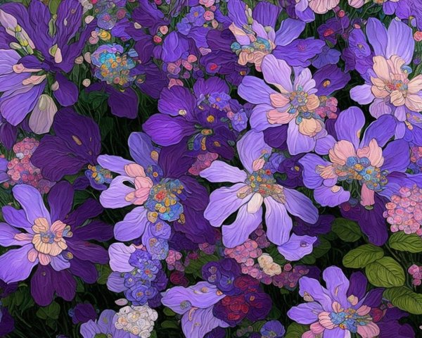 Vibrant Purple and Pink Flower Arrangement Description