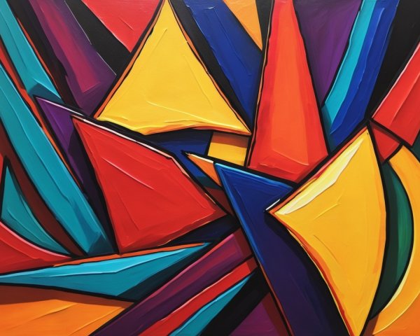 Abstract Composition of Bold Shapes in Vibrant Colors