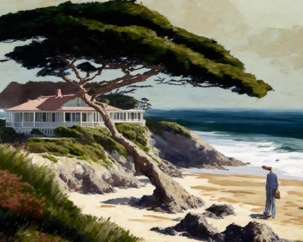 Coastal Scene with House and Solitary Figure