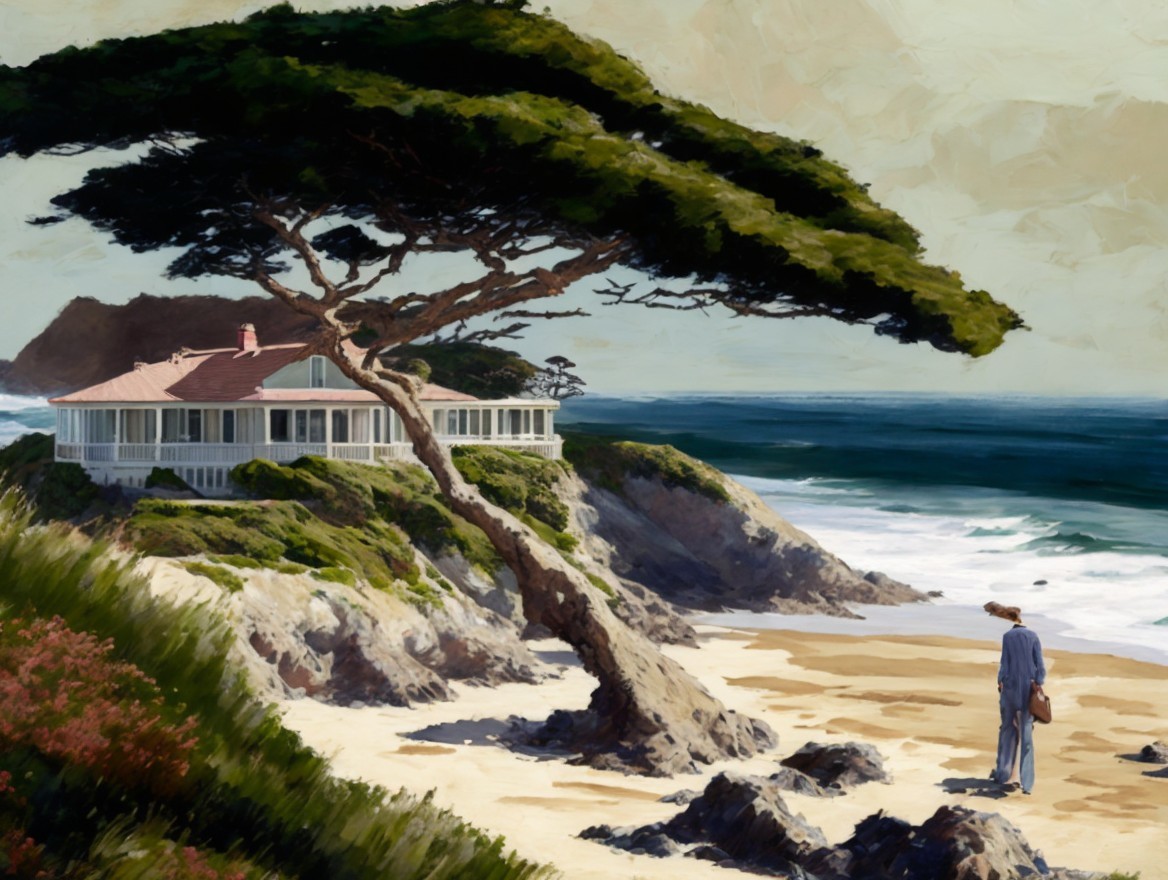 Coastal Scene with House and Solitary Figure