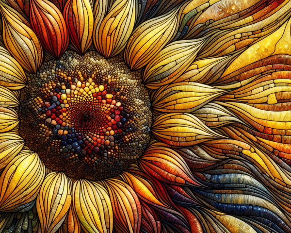 Close-up of a sunflower with vibrant golden petals