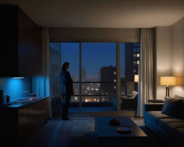 Luxurious Modern Apartment Interior at Night