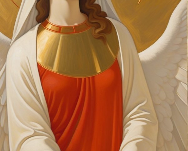 Serene Angelic Figure in Golden-Hued Background