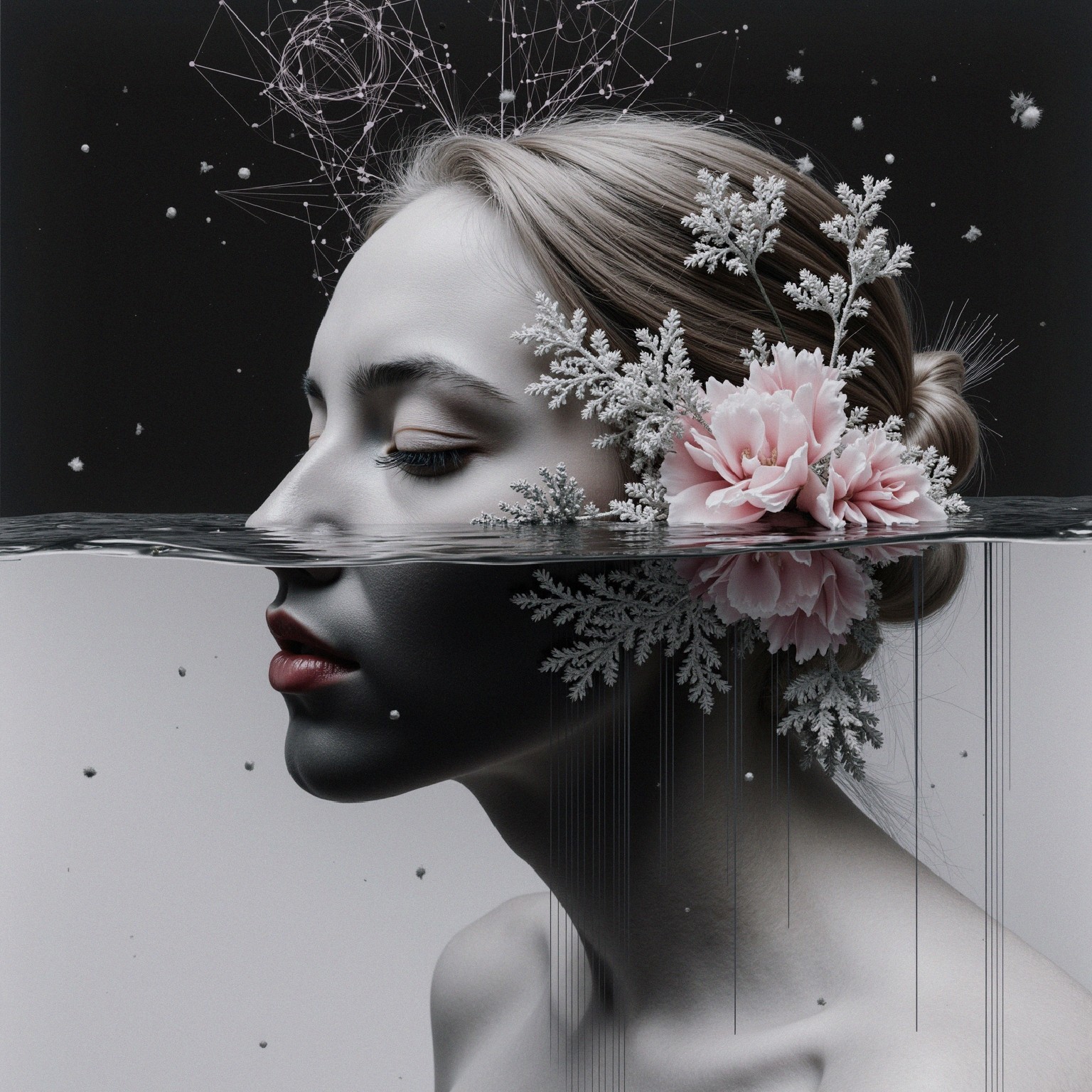 Serene Portrait of a Woman Submerged in Water