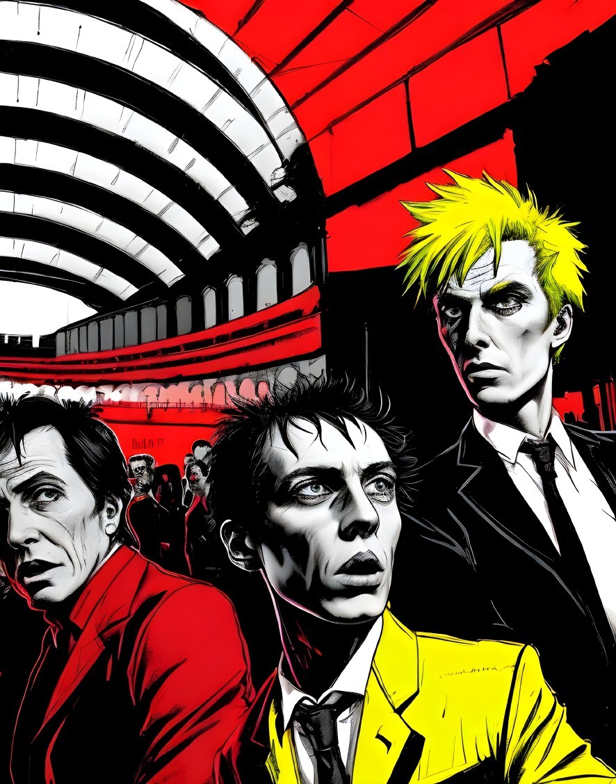 Stylized Illustration of a Man with Yellow Hair and Jacket