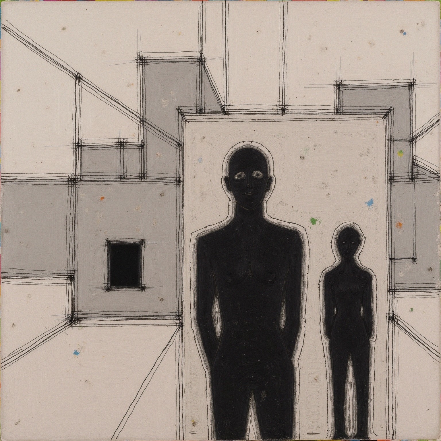 Abstract Figures in Geometric Space with Minimalist Tone