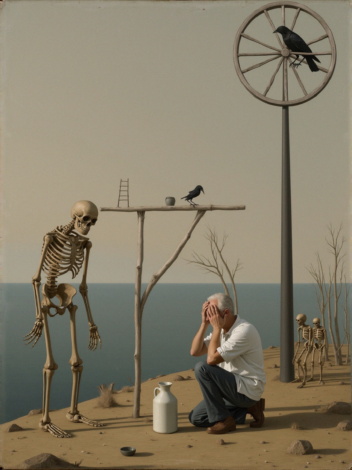 Surreal Landscape Depicting Mortality and Despair