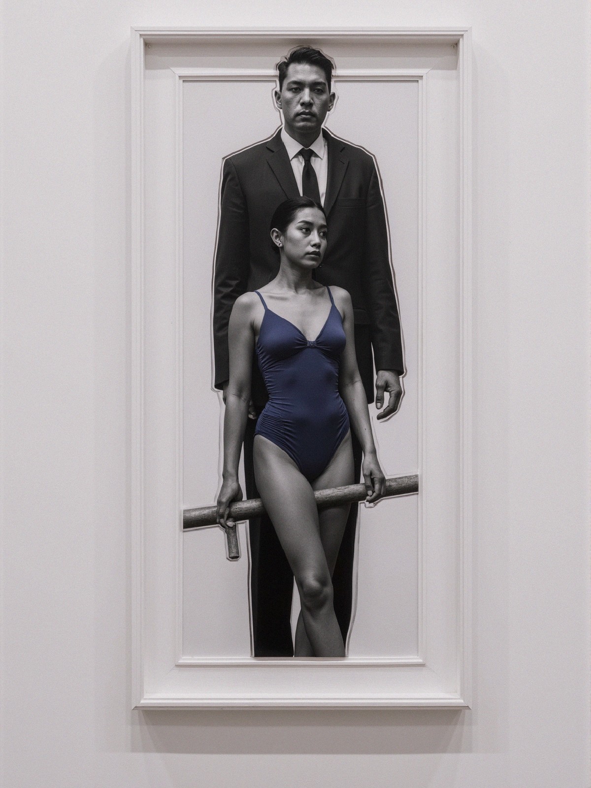 Monochromatic Portrait of Two Figures in Contrast