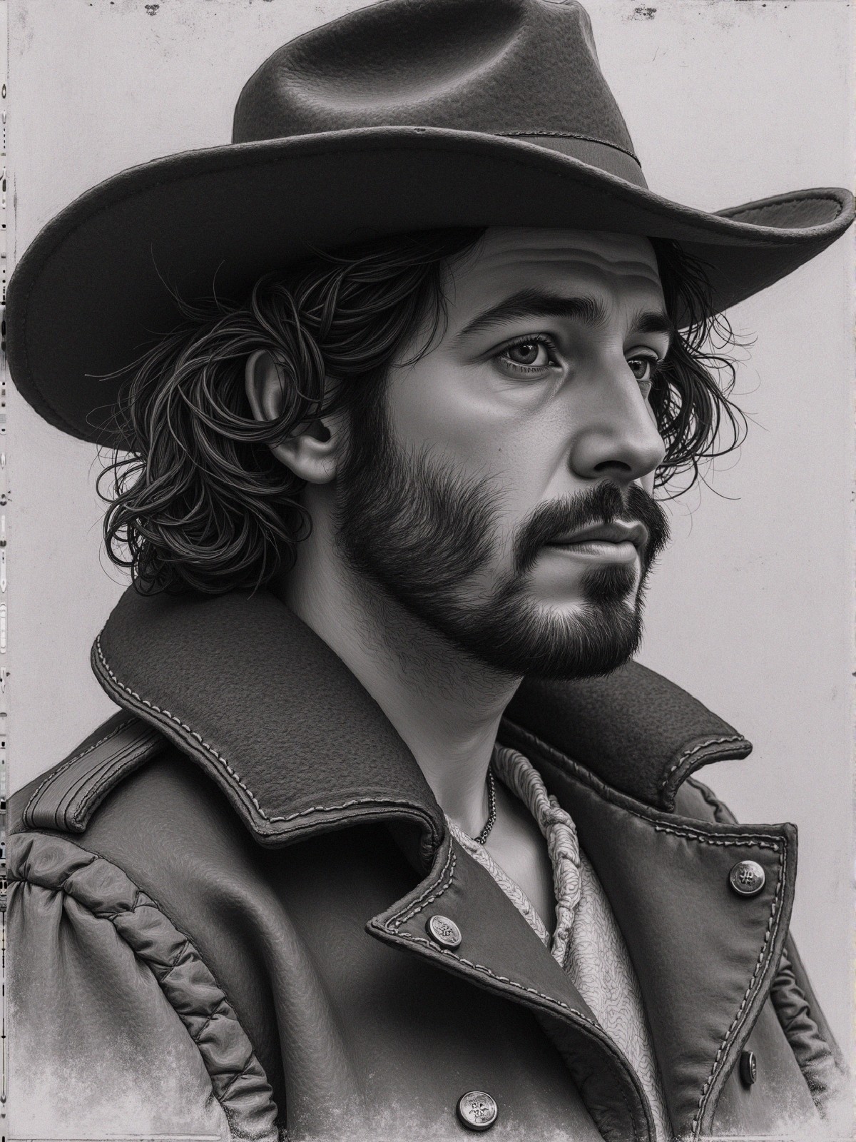 Monochrome Portrait of a Thoughtful Young Man