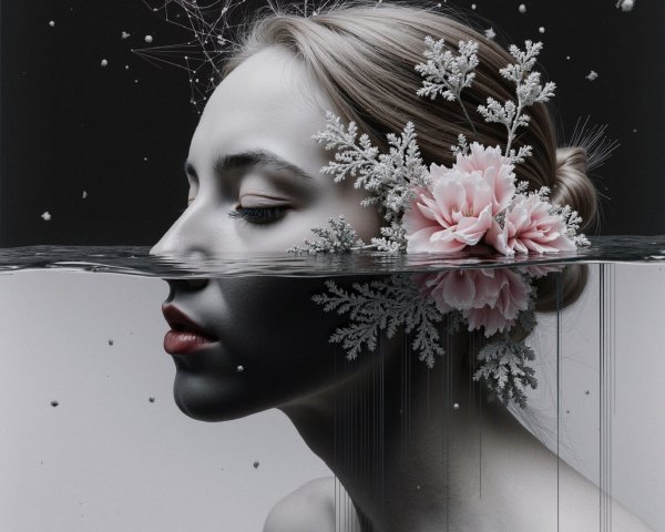 Serene Portrait of a Woman Submerged in Water