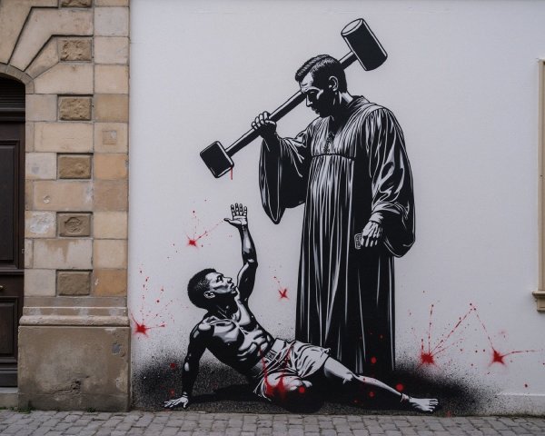 Mural Depicting Power Dynamics and Struggle Themes