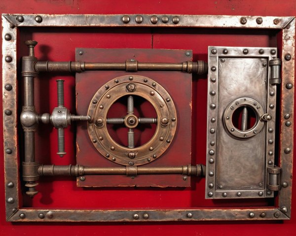 Ornate Vault Door with Intricate Metalwork Design