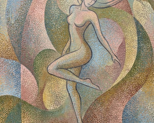 Full Body Painting in Art Nouveau Style with Patterns