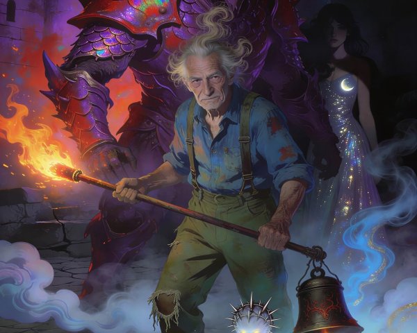 digital landscape features a dark, stormy sky and jagged mountains.