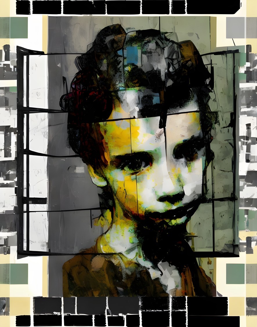 Abstract Digital Portrait with Fragmented Features