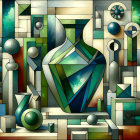 Cubist Still Life with Geometric Shapes and Colors