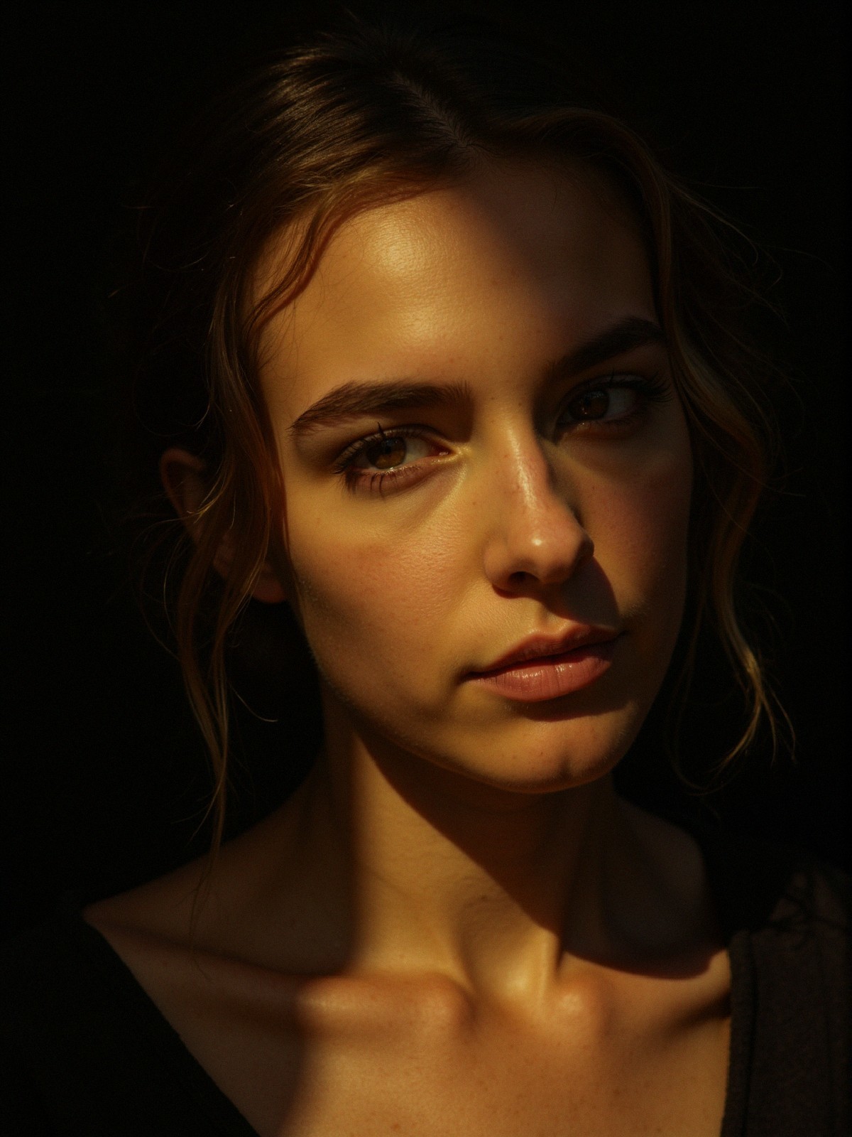 Close-Up Portrait of a Young Woman in Natural Light