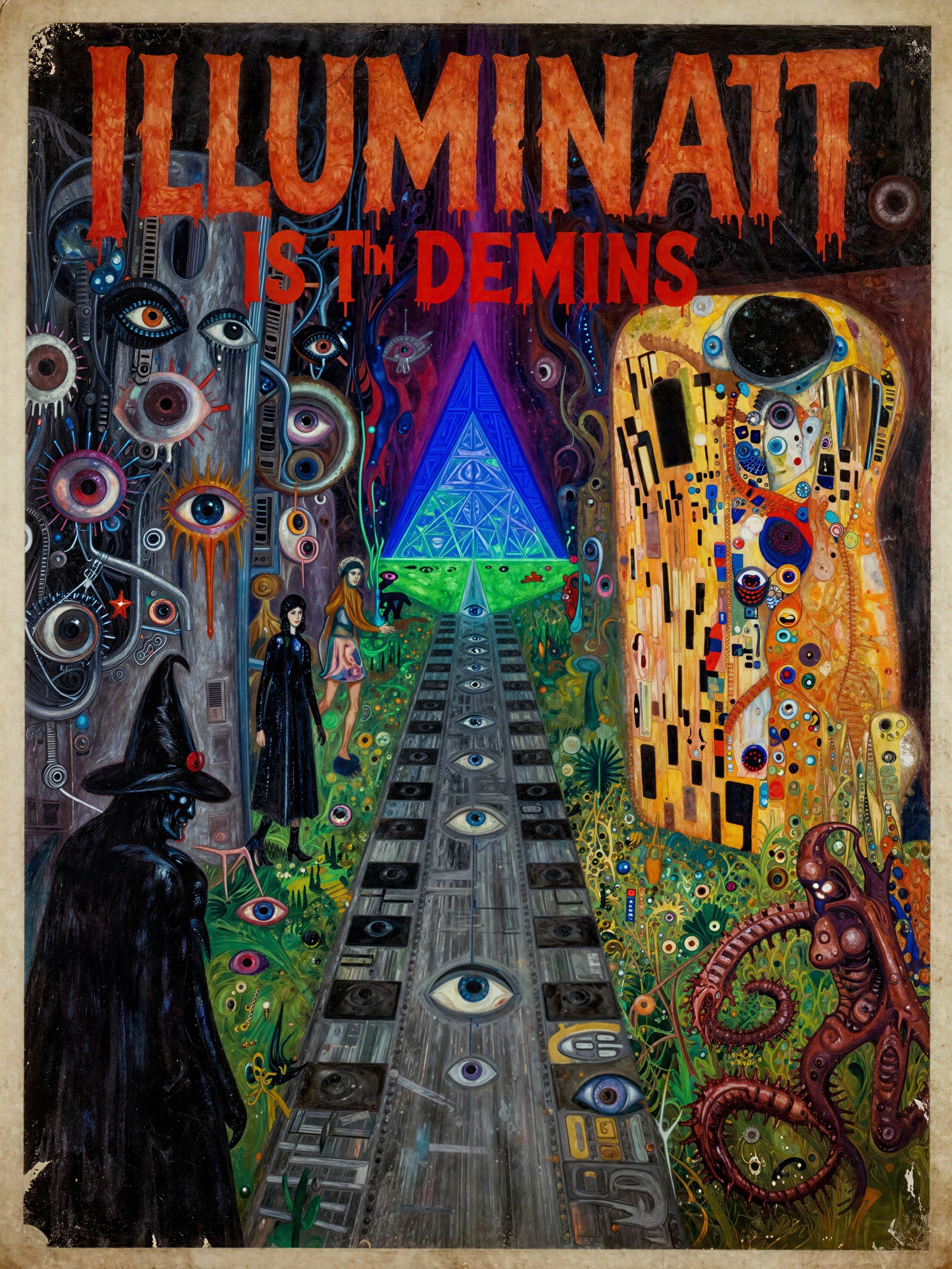 Psychedelic Illustration with Dark Surreal Elements