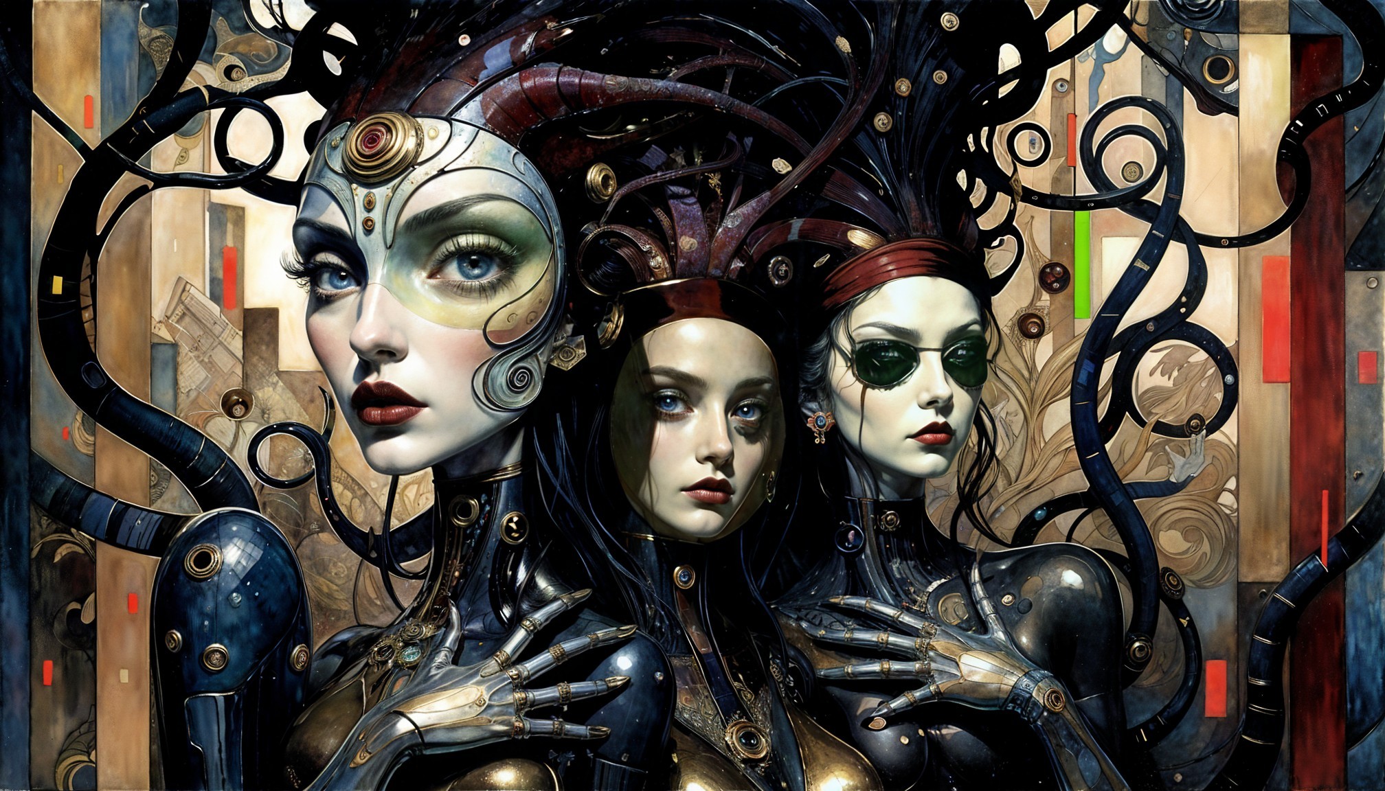 Futuristic Women with Robotic Designs and Cybernetic Features