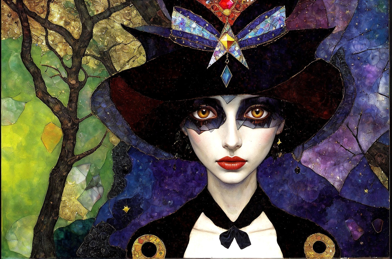 Portrait of a woman with captivating eyes and makeup