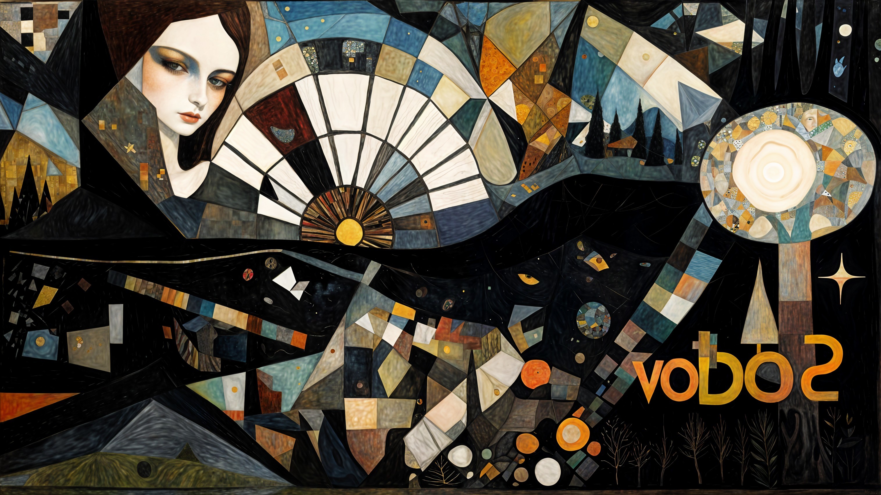 Vibrant Abstract Composition with Geometric Shapes