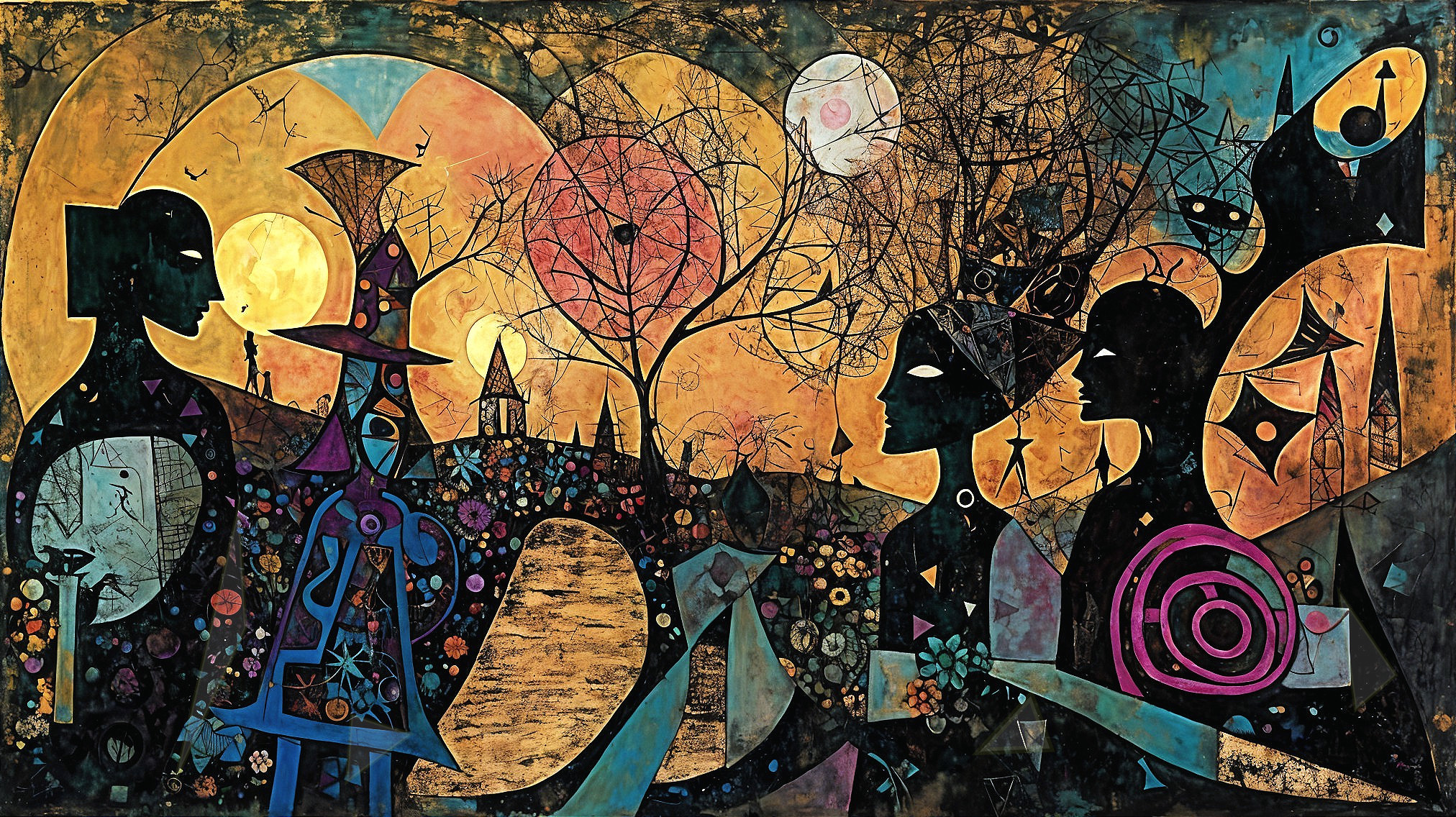 Abstract Composition with Vibrant Colors and Shapes