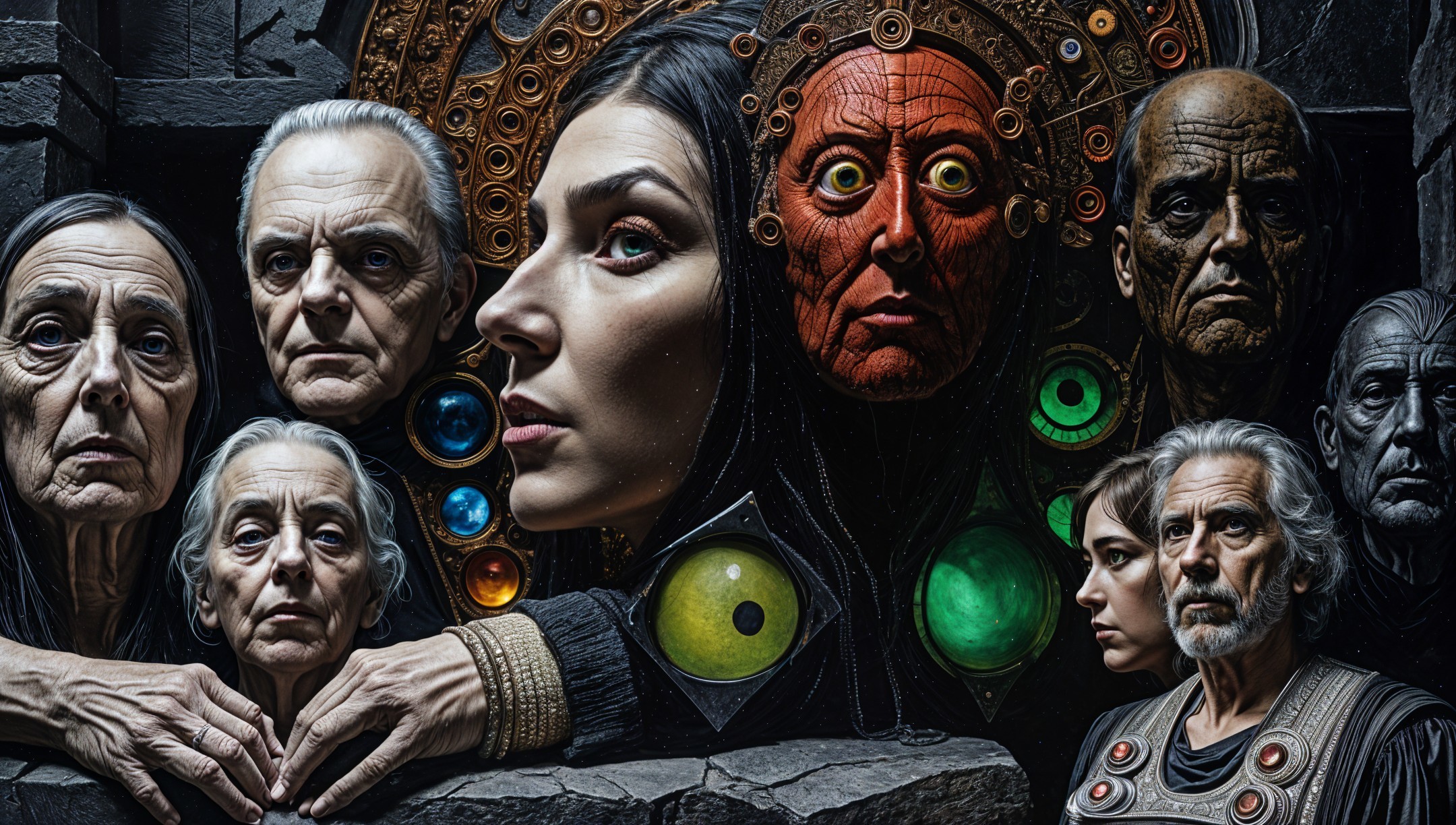 Dramatic Montage of Diverse Faces with Colorful Backgrounds