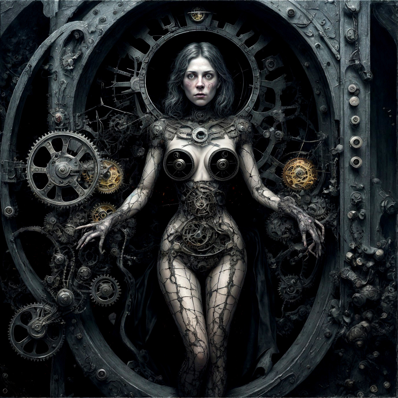 Mechanical Figure in Ornate Steampunk Frame