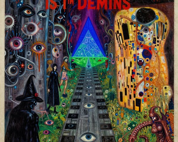 Psychedelic Illustration with Dark Surreal Elements