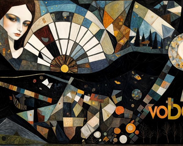Vibrant Abstract Composition with Geometric Shapes