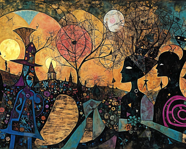 Abstract Composition with Vibrant Colors and Shapes