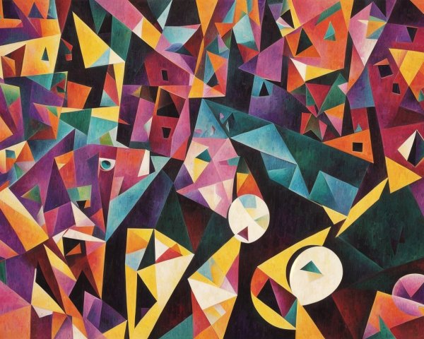 Abstract Composition of Geometric Shapes and Colors