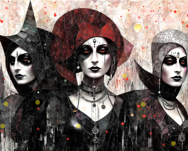 Gothic Style Witch Women in Digital Art Piece