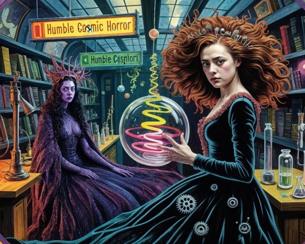 Library of Arcane Knowledge with Magical Elements