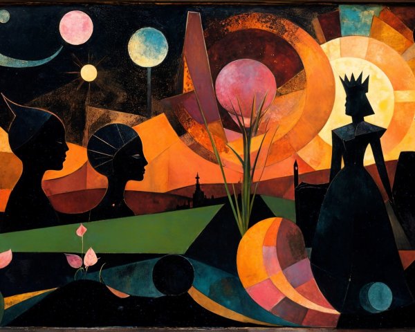 Abstract Composition with Vibrant Colors and Shapes