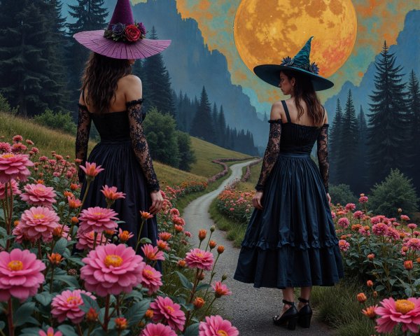 Mystical Landscape with Figures in Elegant Attire