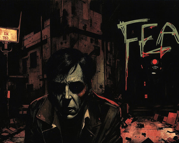 Dark Urban Alleyway with Atmosphere of Fear