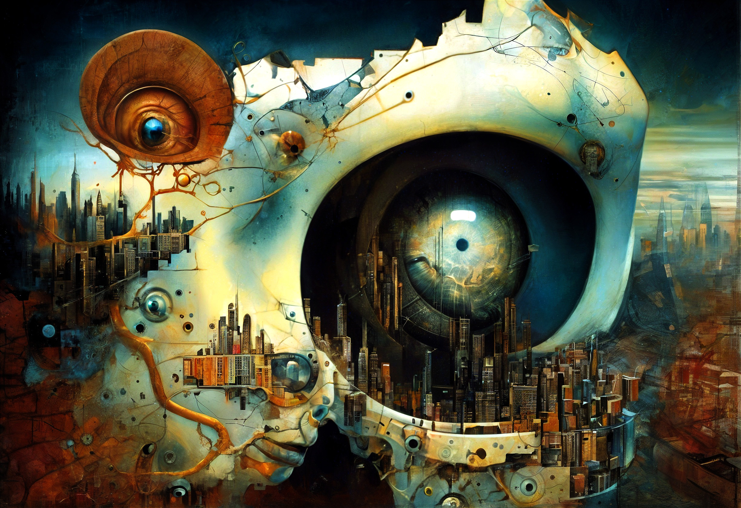 Surreal Fusion of Organic and Mechanical Elements