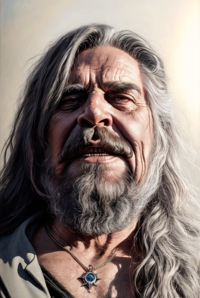 Close-Up Portrait of an Older Man with Gray Hair