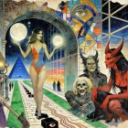 Surreal Digital Painting Featuring Whimsical Characters